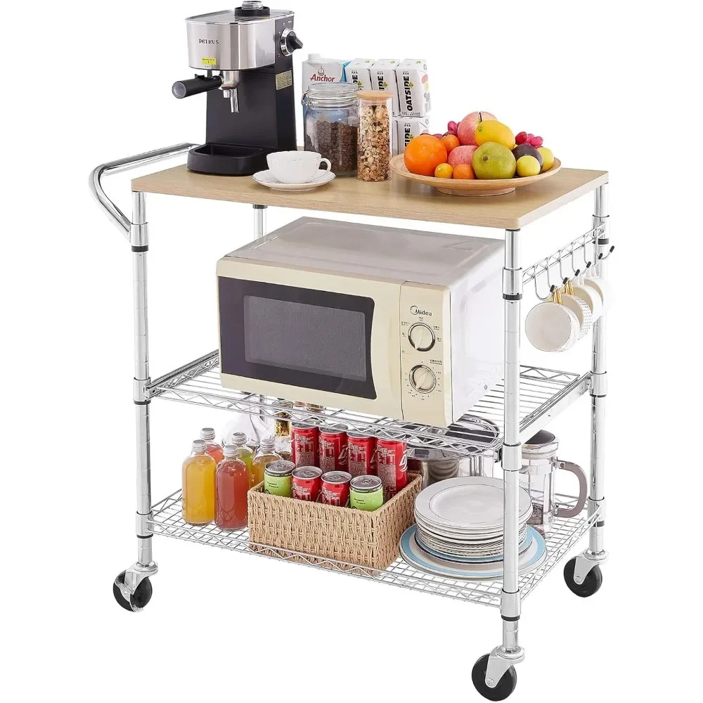 3 Tier Rolling Kitchen Cart with Wood Tabletop, Kitchen Island Carts with Wheels & Slider Shelf, Microwave Cart on Wheels,Coffee
3 Tier Rolling Kitchen Cart with Wood Tabletop, Kitchen Island Carts with Wheels & Slider Shelf, Microwave Cart on Wheels,Coffee