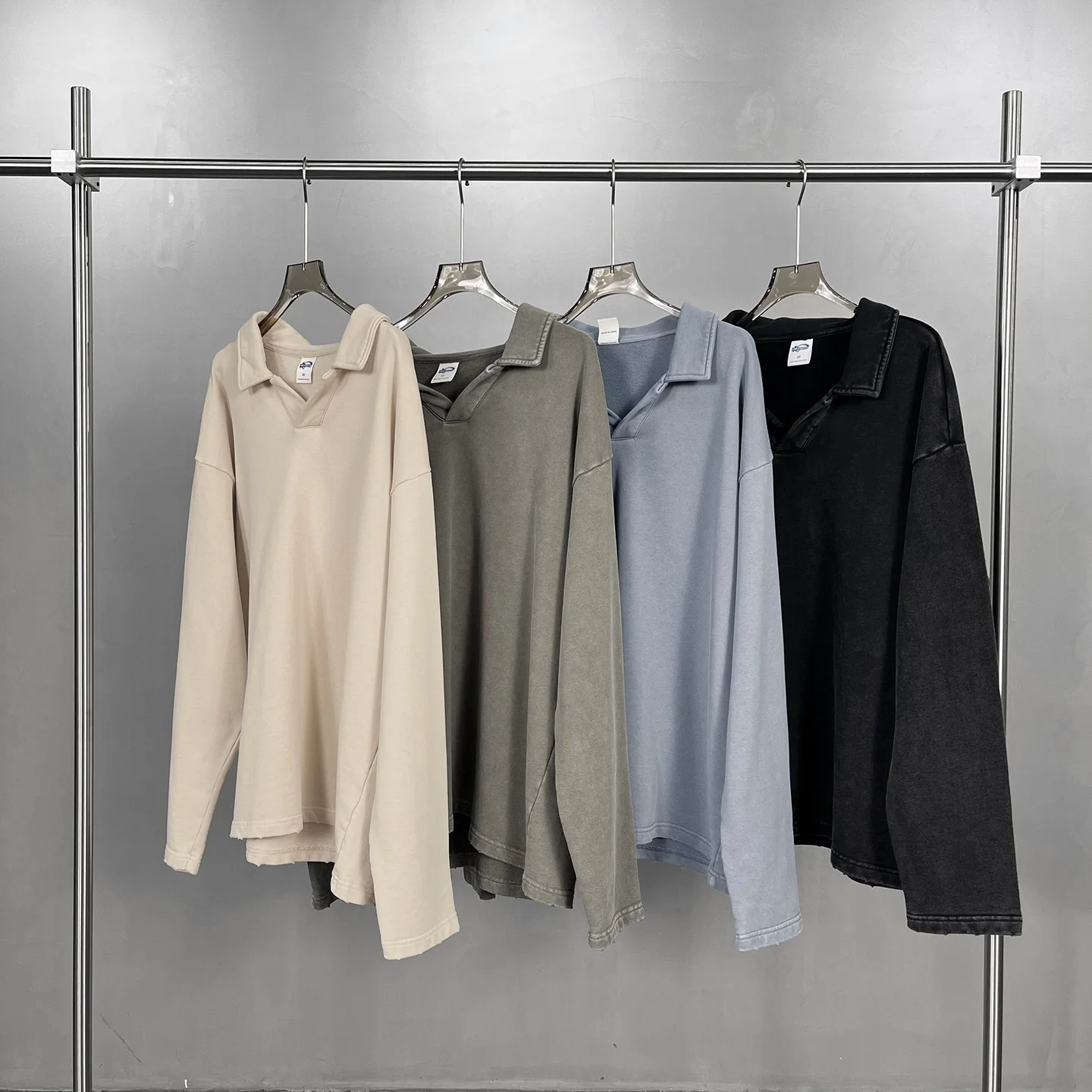 Waed Vintage American High Street Long Sve T-irt ex Loose Casual Lazy Base Layer Top Flip Collar Leisure Wear
Waed Vintage American High Street Long Sve T-irt ex Loose Casual Lazy Base Layer Top Flip Collar Leisure Wear