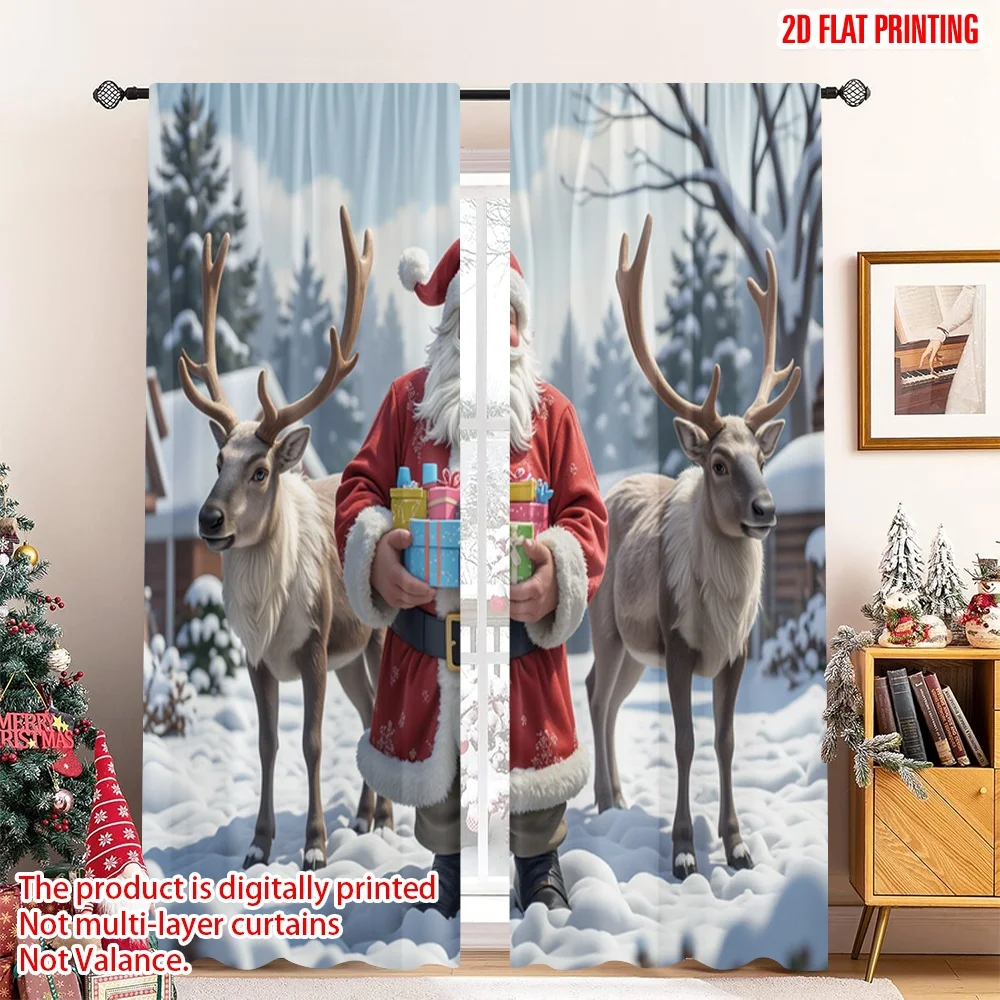 2pcs 2D flat printing Merry Christmas Curtain Santa Claus Deer Gifts Snow Polyester Without Electricity Festive Curtains Perfect
2pcs 2D flat printing Merry Christmas Curtain Santa Claus Deer Gifts Snow Polyester Without Electricity Festive Curtains Perfect