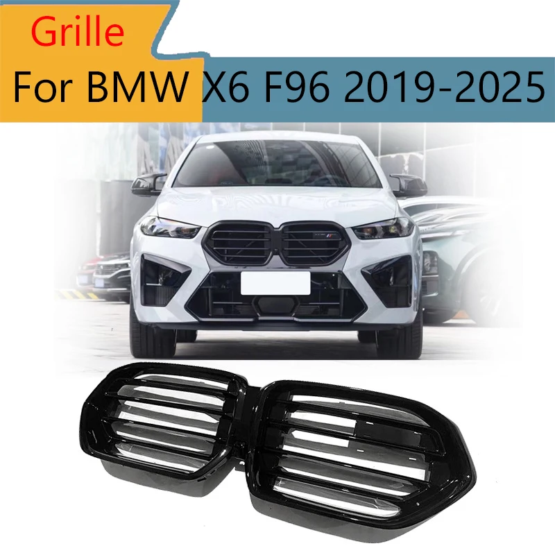 For BMW X6 X6M F96 2019-2025 Front Bumper Grille Gloss Black Grill Mesh with M Strip Body Kit Exterior Accessories
For BMW X6 X6M F96 2019-2025 Front Bumper Grille Gloss Black Grill Mesh with M Strip Body Kit Exterior Accessories