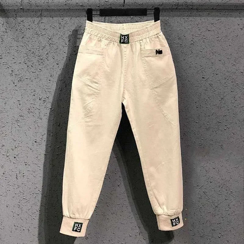 Women Fashion Pocket Haren Trousers Casual Female Clothing Autumn Winter Harajuku Y2K Solid Color Elastic Waist Cowboy Pants
Women Fashion Pocket Haren Trousers Casual Female Clothing Autumn Winter Harajuku Y2K Solid Color Elastic Waist Cowboy Pants