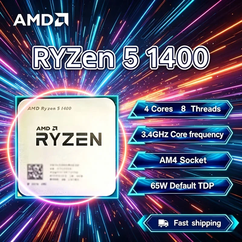 AMD Ryzen 5 1400 AMD R5 1400 CPU 4-Core 8-Thread 3.4 GHz Unlocked Desktop Processor Socket AM4 Gaming CPU Without Package
AMD Ryzen 5 1400 AMD R5 1400 CPU 4-Core 8-Thread 3.4 GHz Unlocked Desktop Processor Socket AM4 Gaming CPU Without Package