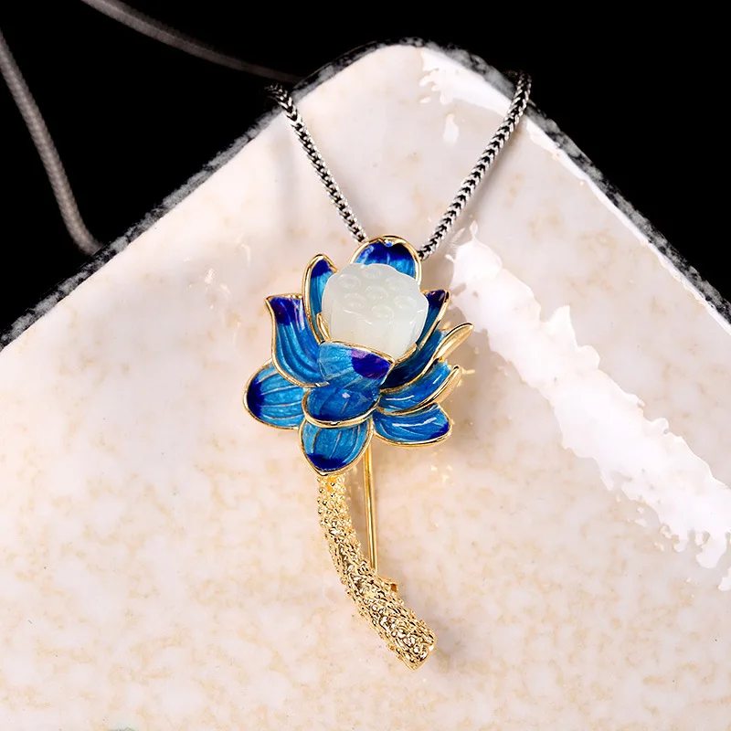 Uglyless Holy Lotus Buddhistic Brooch Pendant Women Enamel Blue Lotus Necklaces NO Chains 925 Silver Jade Lotus Pins Jewelry
Uglyless Holy Lotus Buddhistic Brooch Pendant Women Enamel Blue Lotus Necklaces NO Chains 925 Silver Jade Lotus Pins Jewelry