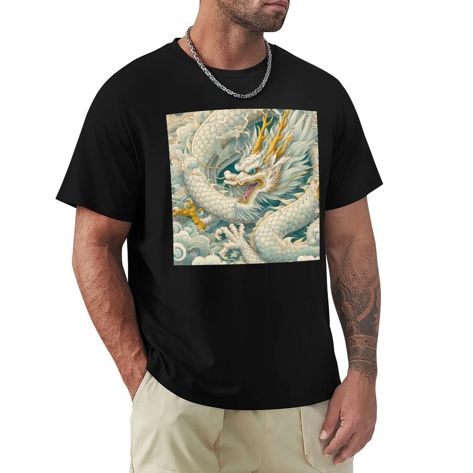 Prosperity-Bearing White Dragon T-Shirt cotton man t-shirts quick-drying man clothes fitted t shirts for men
Prosperity-Bearing White Dragon T-Shirt cotton man t-shirts quick-drying man clothes fitted t shirts for men