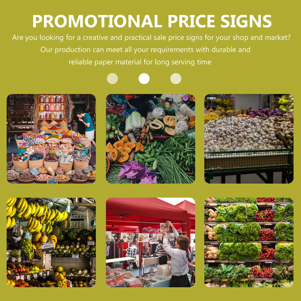 20Pcs Promotional Price Tags Commodity Label Cards on Surface for Store Shopping Mall Signage
20Pcs Promotional Price Tags Commodity Label Cards on Surface for Store Shopping Mall Signage