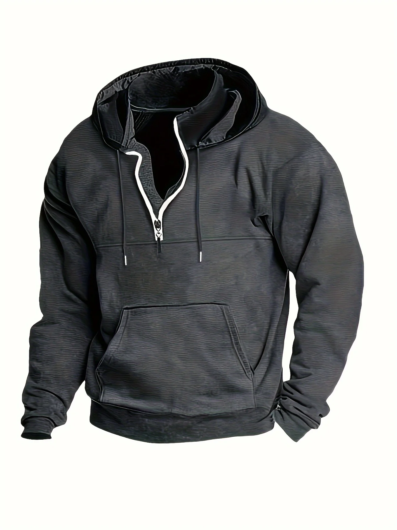 Men's fashionable casual hoodie, autumn and winter solid color half zipper collar long sleeved top
Men's fashionable casual hoodie, autumn and winter solid color half zipper collar long sleeved top
