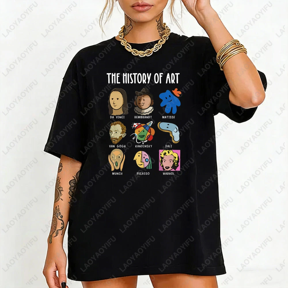 The History Of Art T-Shirt Women Famous Artist Cartoon Graphic Crew Neck Short Sleeve Cotton Top Art Lover Teacher Gift Tee
The History Of Art T-Shirt Women Famous Artist Cartoon Graphic Crew Neck Short Sleeve Cotton Top Art Lover Teacher Gift Tee