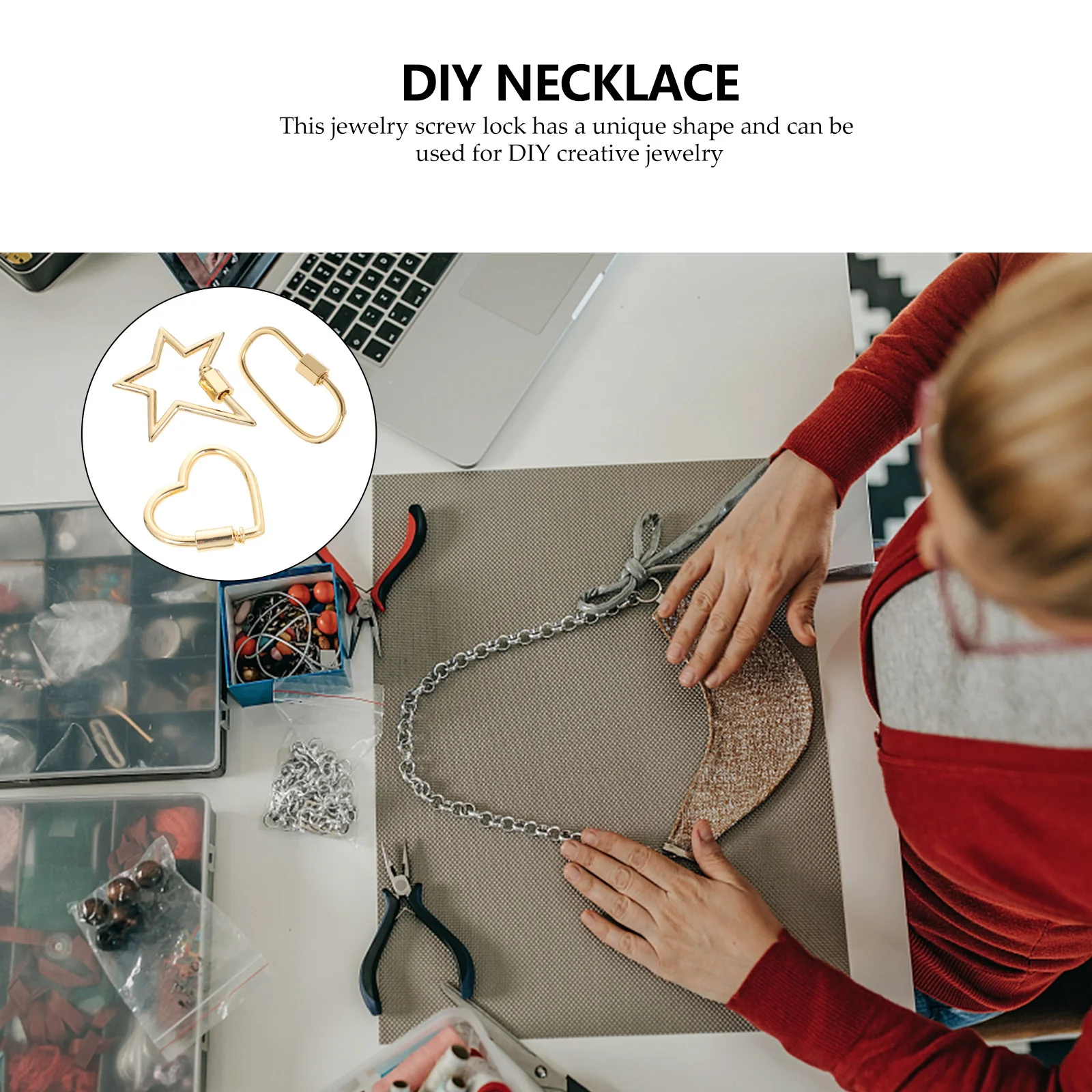 3 Pcs Carabiner Clip Pendant Clasp Lock Clasps Charms Jewelry Connector for Necklace
3 Pcs Carabiner Clip Pendant Clasp Lock Clasps Charms Jewelry Connector for Necklace