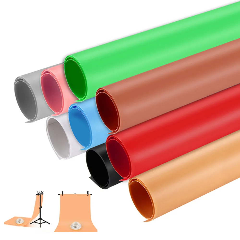 57X120cm Photo Studio PVC Backgrounds Matt Photography Product Props Backdrops T-Shape Stand Frame Support System Kit
57X120cm Photo Studio PVC Backgrounds Matt Photography Product Props Backdrops T-Shape Stand Frame Support System Kit