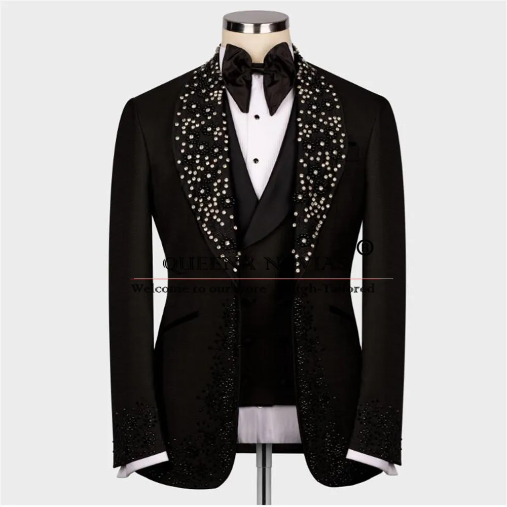 Luxury Groom Wear Wedding Suits Customized Gemstone Beaded Prom Blazer Formal Party Men's Tuxedos (Jacket Vest Pants)3 Pieces
Luxury Groom Wear Wedding Suits Customized Gemstone Beaded Prom Blazer Formal Party Men's Tuxedos (Jacket Vest Pants)3 Pieces