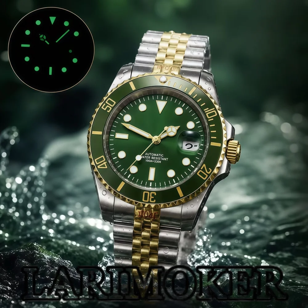 LARIMOKER 40mm Green Submariner Men's Quartz Watch 515 Movement Green Luminous Stainless Steel Waterproof Business Watch
LARIMOKER 40mm Green Submariner Men's Quartz Watch 515 Movement Green Luminous Stainless Steel Waterproof Business Watch