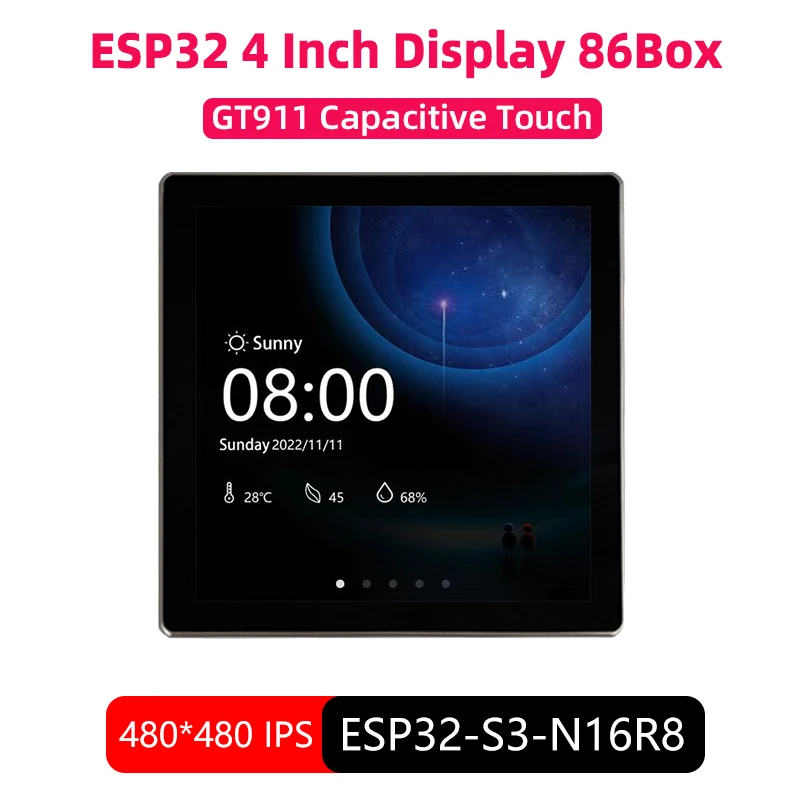 ESP32-S3 IPS Touch Screen 4 Inch 86 Box Central Centrol WiFi BT Development Board for Arduino LVGL IOT ESP32 Smart Display
ESP32-S3 IPS Touch Screen 4 Inch 86 Box Central Centrol WiFi BT Development Board for Arduino LVGL IOT ESP32 Smart Display