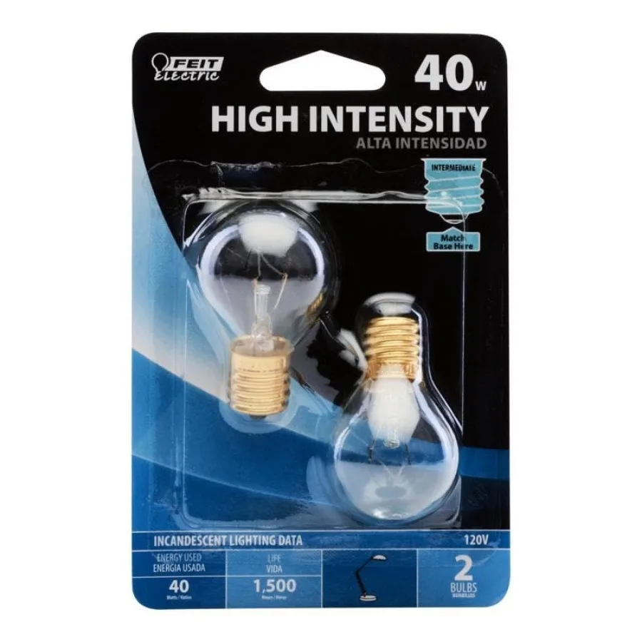Feit 40 W S11 Globe Incandescent Bulb E17 Intermediate Soft White 2 pk
Feit 40 W S11 Globe Incandescent Bulb E17 Intermediate Soft White 2 pk