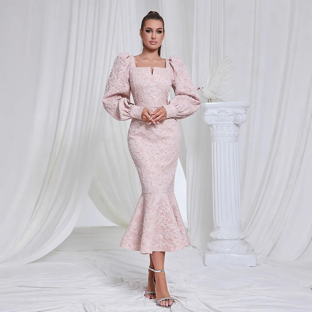 Fashionable Autumn New Style Long Sleeve Embroidered Material Slim Fit Party Dress Skirt High Waist Bubble Sleeve Other Material
Fashionable Autumn New Style Long Sleeve Embroidered Material Slim Fit Party Dress Skirt High Waist Bubble Sleeve Other Material