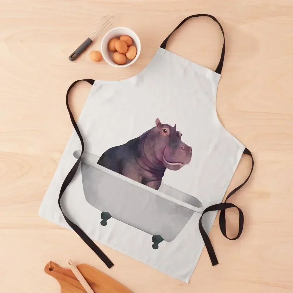 Hippo in the bathtub Apron with pockets Kitchen Things Cooking Kitchen Apron 
Hippo in the bathtub Apron with pockets Kitchen Things Cooking Kitchen Apron