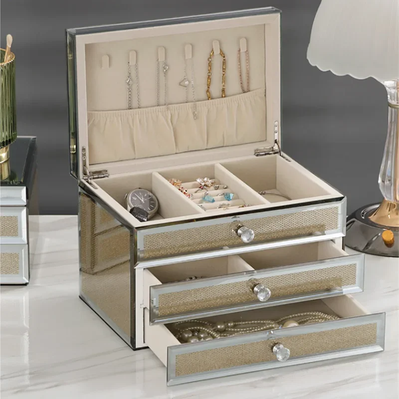 Glass Jewelry Box Multilayer Storage Earrings Ring Tray Necklace Organize Boxes Drawer Organizer
Glass Jewelry Box Multilayer Storage Earrings Ring Tray Necklace Organize Boxes Drawer Organizer