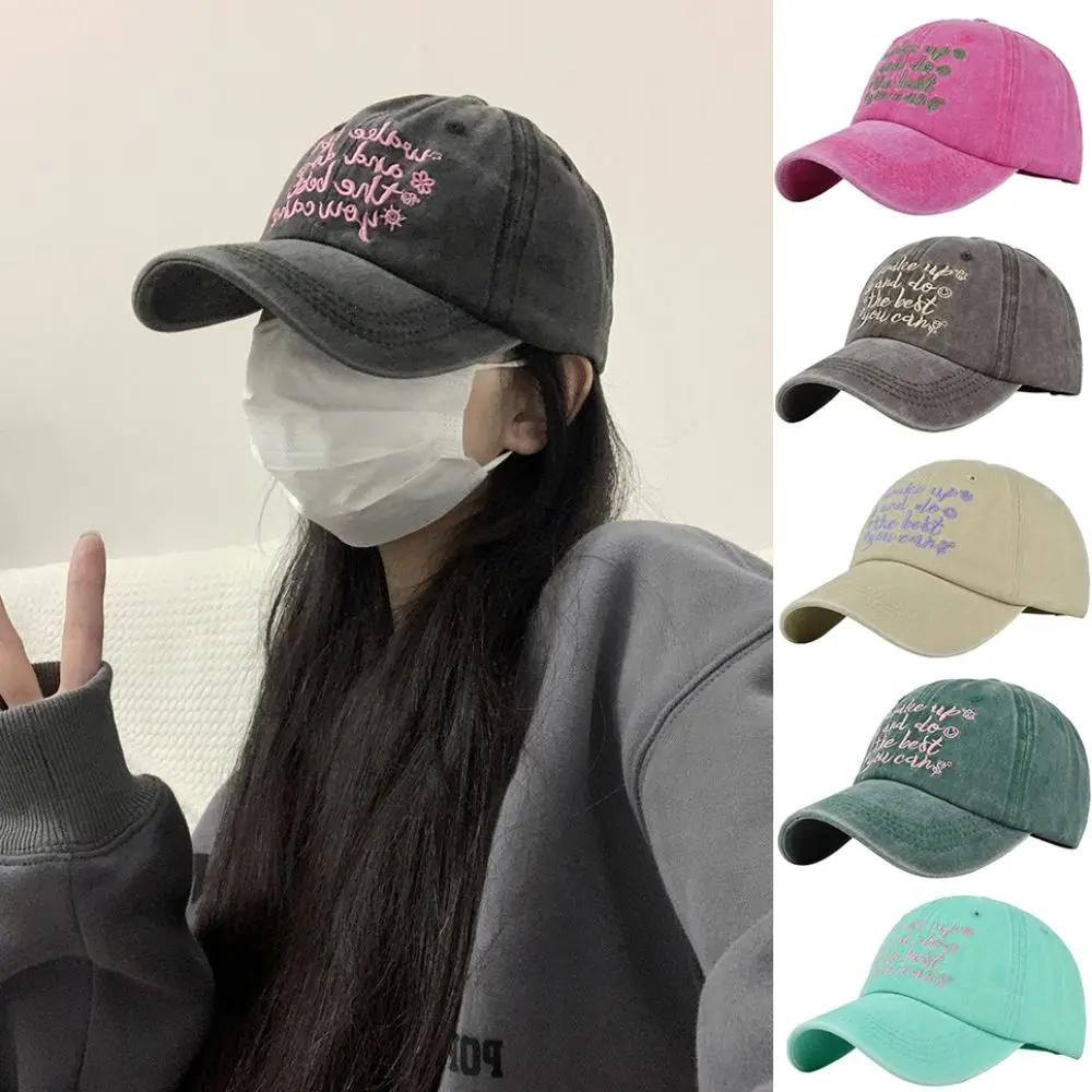 Vintage Sun Protection Baseball Cap Adjustable Embroidered Letters Sun Hat Summer All-match Casual Hat for Women Men
Vintage Sun Protection Baseball Cap Adjustable Embroidered Letters Sun Hat Summer All-match Casual Hat for Women Men