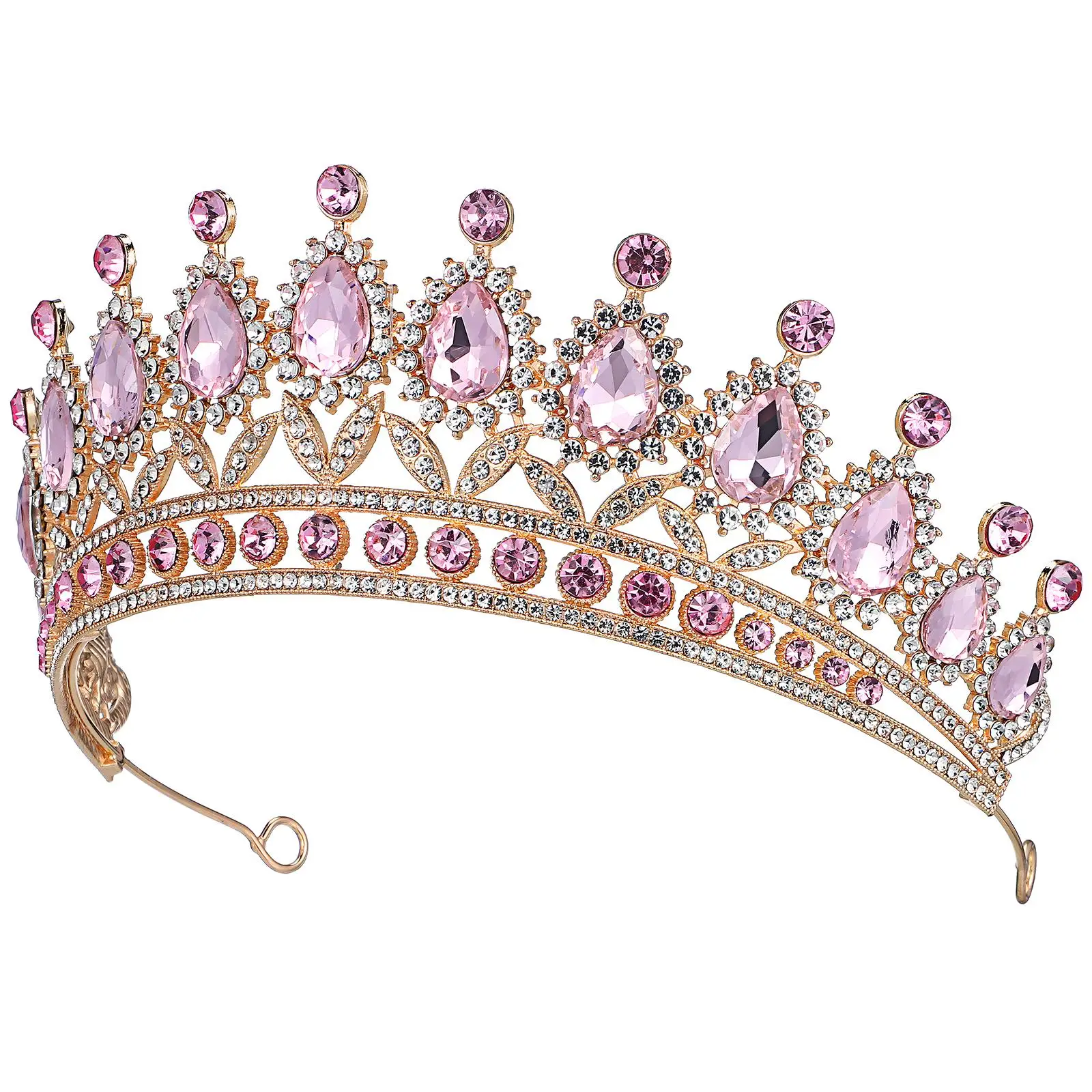 Diamond Crown Hair Accessory Bridal Tiara Rhinestone Pink Non Fading Durable Lightweight Banquet Party Decoration
Diamond Crown Hair Accessory Bridal Tiara Rhinestone Pink Non Fading Durable Lightweight Banquet Party Decoration