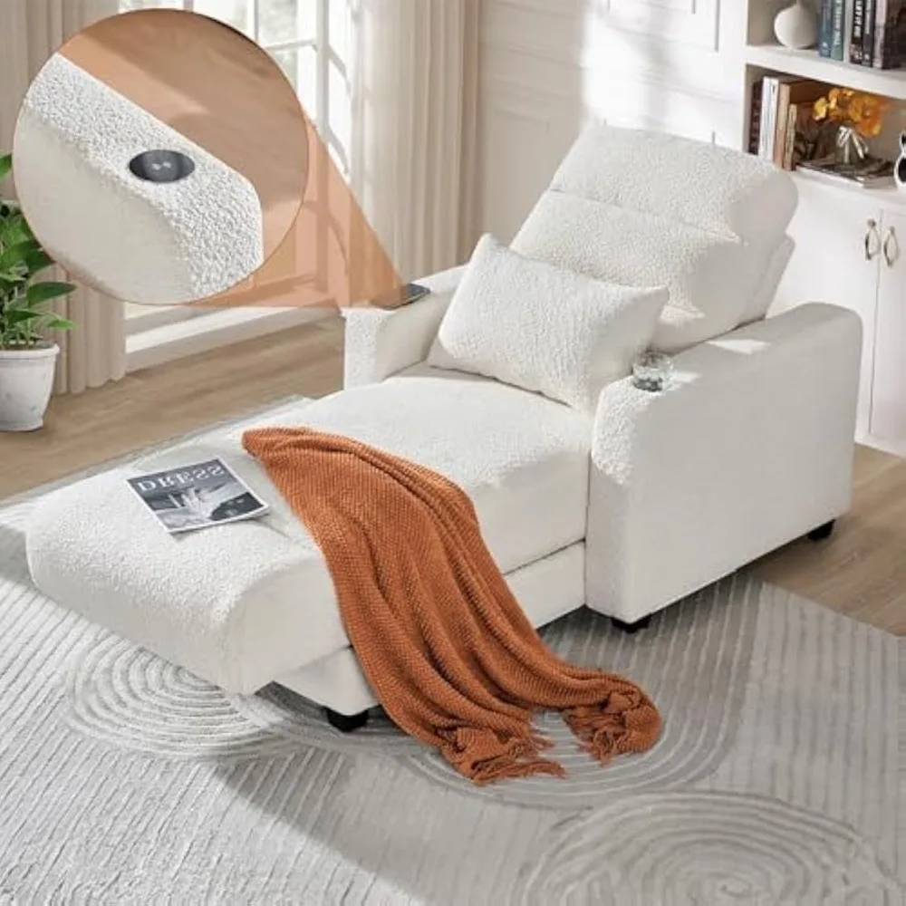 Electric Chaise Lounge Chair Indoor, Modern Adjustable Backrest Electric Power Reclining Chair with Cup Holder and Wireless Char
Electric Chaise Lounge Chair Indoor, Modern Adjustable Backrest Electric Power Reclining Chair with Cup Holder and Wireless Char