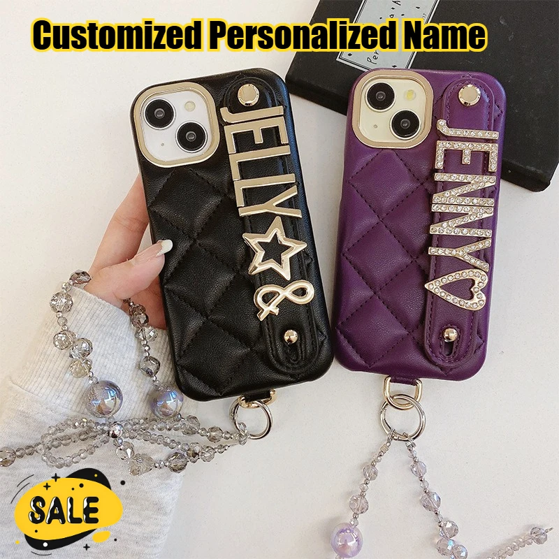 Customized Personalized Name Letter Crystal Bracelet Phone Case for Iphone 16 15 14 13 12 11 Pro Max XR XS Max Wristband Stand
Customized Personalized Name Letter Crystal Bracelet Phone Case for Iphone 16 15 14 13 12 11 Pro Max XR XS Max Wristband Stand