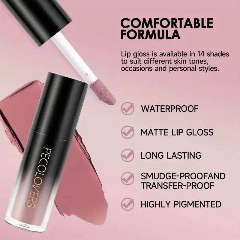 Velvet Matte Lipstick Sexy Red Lip Gloss Waterproof Long Lasting Easy Coloring Non-fading Non-stick Cup Liquid Lip Stick