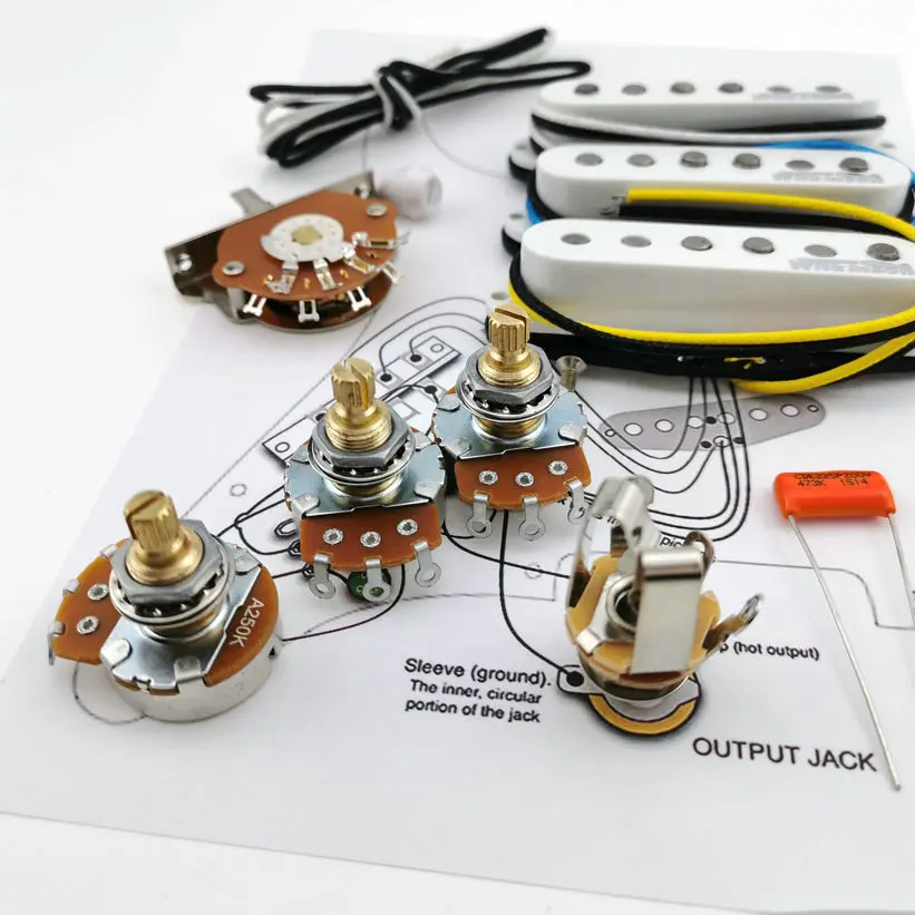 Wilkinson WVS 60's Alnico5 SSS Single Coil Guitar Pickups With ALPHA 250K Copper shaft Wiring Kit for-Stra /1 Set
Wilkinson WVS 60's Alnico5 SSS Single Coil Guitar Pickups With ALPHA 250K Copper shaft Wiring Kit for-Stra /1 Set