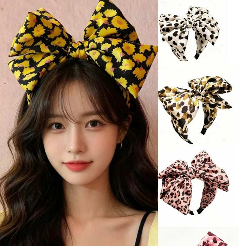 Vintage Leopard Printed Multi Layer Bow Hair Clips Headband Sweet Super Large Bow Hairbands Wash Face Hair Accessories Heawear
Vintage Leopard Printed Multi Layer Bow Hair Clips Headband Sweet Super Large Bow Hairbands Wash Face Hair Accessories Heawear