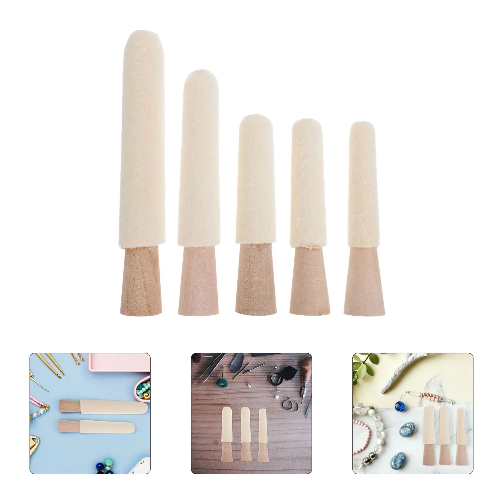 Набор из 5 полировальных стержней для ювелирных изделий с деревянной ручкой и мягкой полировальной головкой для детальной полировки металлических, золотых и серебряных колец
Набор из 5 полировальных стержней для ювелирных изделий с деревянной ручкой и мягкой полировальной головкой для детальной полировки металлических, золотых и серебряных колец