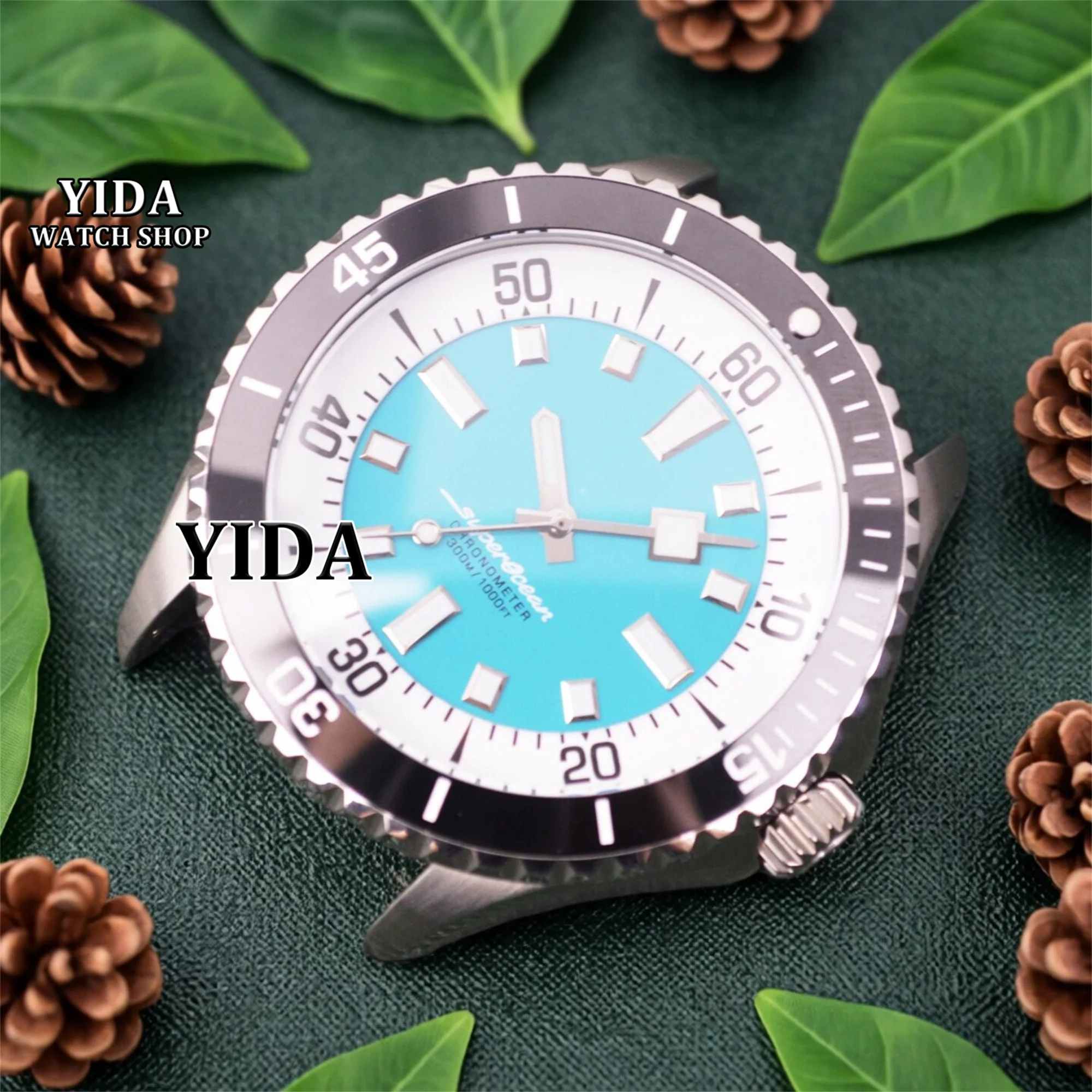 44MM NH35 Watch Case 33.5MM Green Luminous Dial Hands Blue Luminous Pointers 20ATM Waterproof for SuperOcean NH35 NH36 Movement
44MM NH35 Watch Case 33.5MM Green Luminous Dial Hands Blue Luminous Pointers 20ATM Waterproof for SuperOcean NH35 NH36 Movement