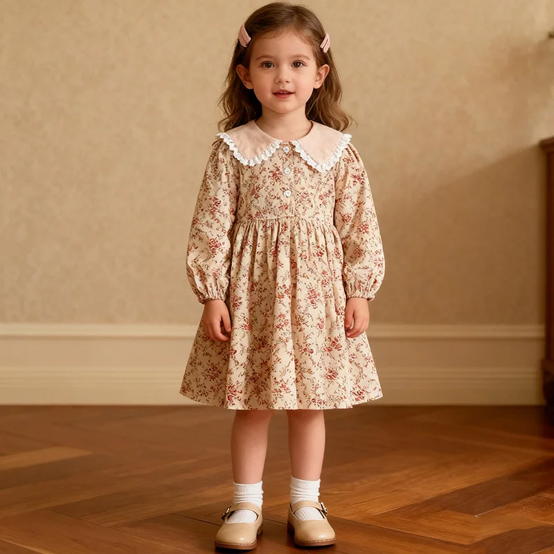 Girls' Dress Spring and Autumn New Children's Clothing Doll Collar Floral Long Sleeve Baby Girl Dress Stylish Princess Dress
Girls' Dress Spring and Autumn New Children's Clothing Doll Collar Floral Long Sleeve Baby Girl Dress Stylish Princess Dress