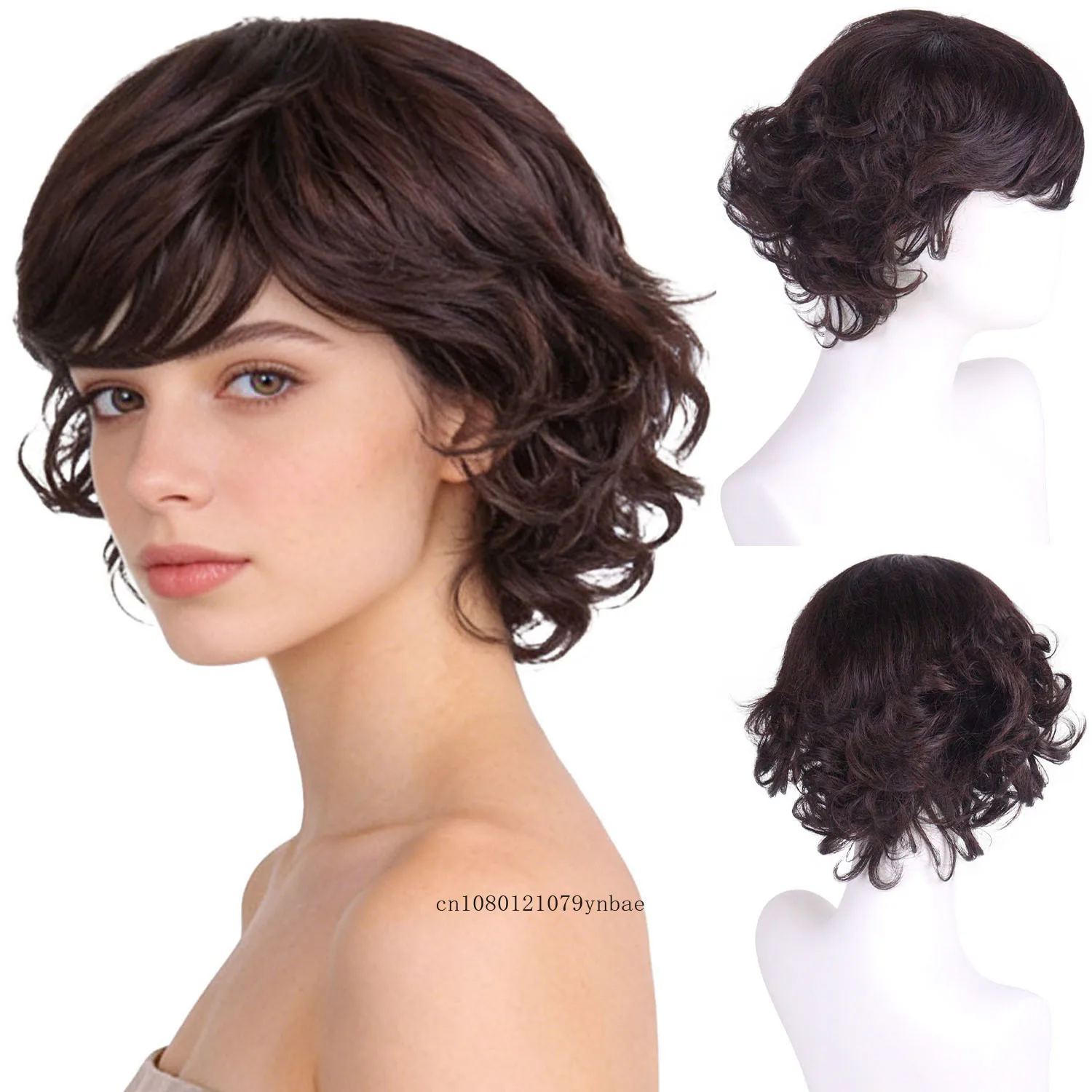 Synthetic Dark Chocolate Brown Wig for White Women Short Curly Wig with Side Bangs Mommy Wigs Daily Costume Retro Style Ladies
Synthetic Dark Chocolate Brown Wig for White Women Short Curly Wig with Side Bangs Mommy Wigs Daily Costume Retro Style Ladies