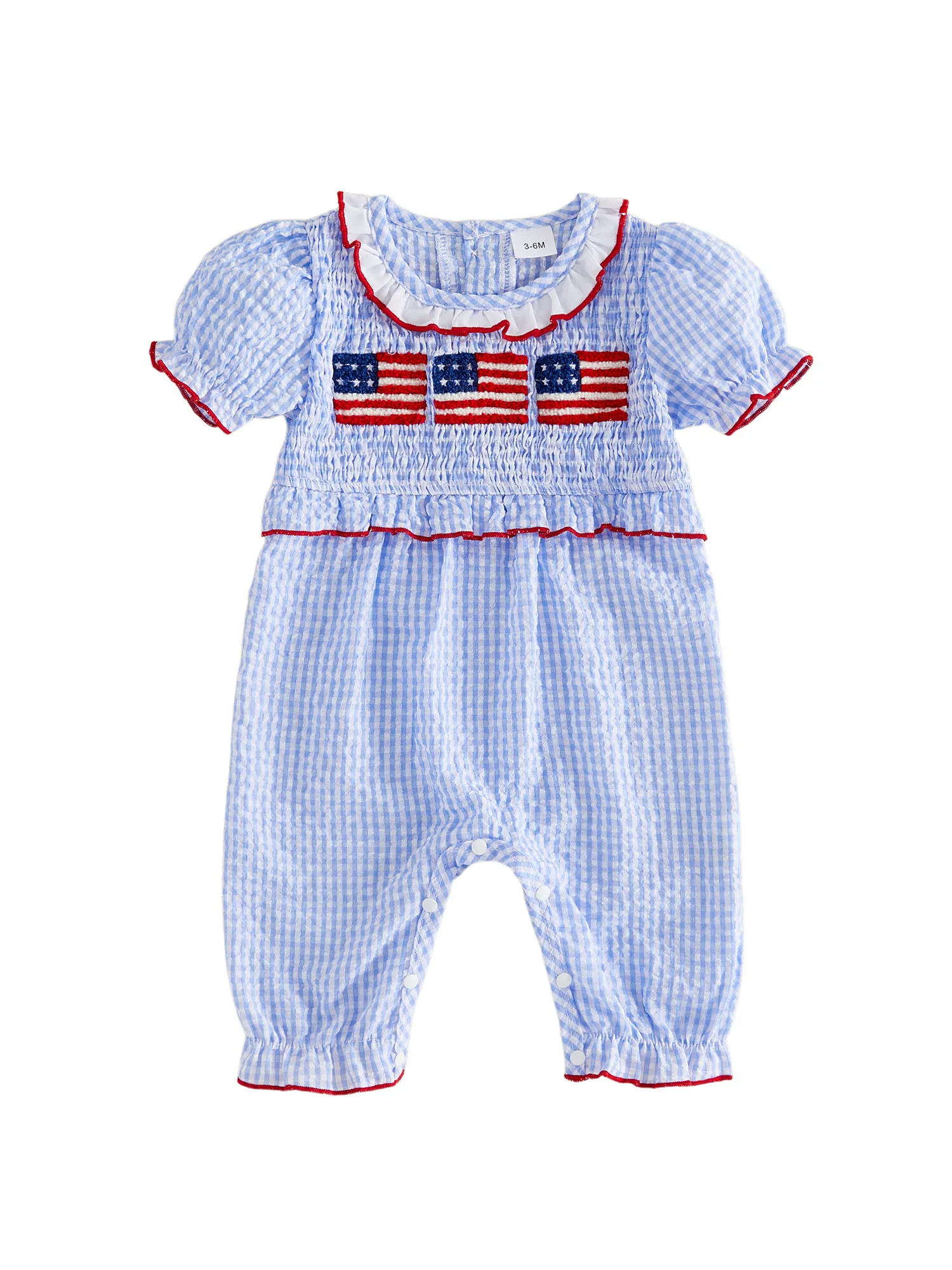 Toddler Boy Plaid Overall British Flag Patchwork Ruffle Collar Short Sleeve Smocked Playsuit Kids Union Jack Outfit
Toddler Boy Plaid Overall British Flag Patchwork Ruffle Collar Short Sleeve Smocked Playsuit Kids Union Jack Outfit