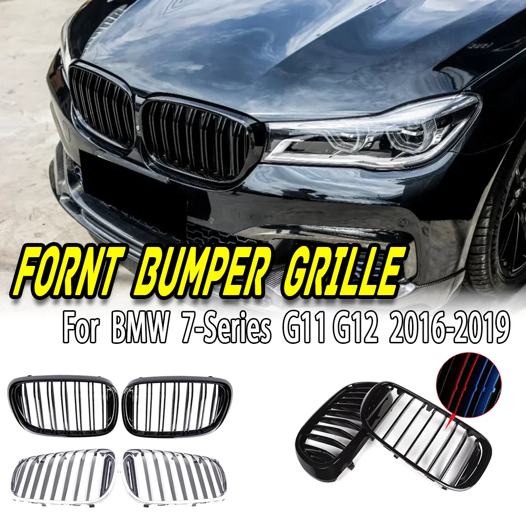 For BMW 7 Series G11 G12 2015-2019 Chrome Double Slat Front Kidney Grilles, Diamond Mesh Racing Grill Replacement for 740i 750i
For BMW 7 Series G11 G12 2015-2019 Chrome Double Slat Front Kidney Grilles, Diamond Mesh Racing Grill Replacement for 740i 750i