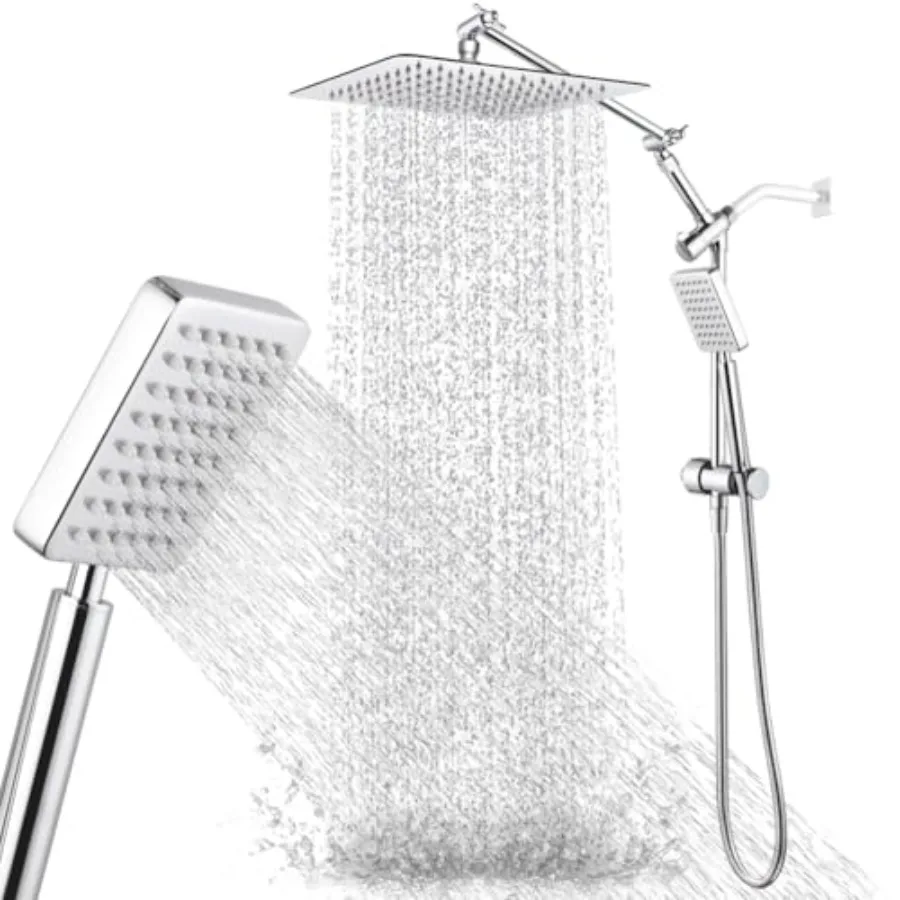 10 Inch All Metal Rain Shower Head with Handheld Combo High Pressure Rainfall Showerhead with 16.7" Adjustable Arm and 13" Slid
10 Inch All Metal Rain Shower Head with Handheld Combo High Pressure Rainfall Showerhead with 16.7" Adjustable Arm and 13" Slid