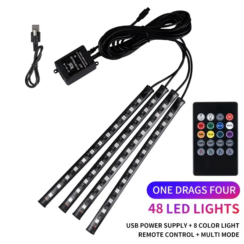 Universal Car 48 LED RGB Ambient Lights LED Strip Atmosphere Lamps 8 Colors Decorative Off Road 4x4 SUV Automobile Accessories
Universal Car 48 LED RGB Ambient Lights LED Strip Atmosphere Lamps 8 Colors Decorative Off Road 4x4 SUV Automobile Accessories