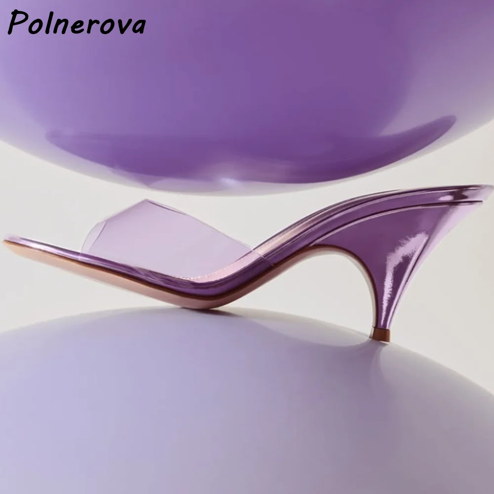 Women Clear Pvc Single Band Slippers Metallic Irregular Curved Arc Heel Slip On Slide Sandals Solid Transparent Summer Shoes
Women Clear Pvc Single Band Slippers Metallic Irregular Curved Arc Heel Slip On Slide Sandals Solid Transparent Summer Shoes