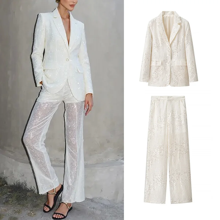 PRINTKAOIR костюм с блестками, перспективные брюки, повседневный женский комплект, блестящее свободное пальто с лацканами, сверкающие прямые брюки, женские шикарные комплекты
PRINTKAOIR костюм с блестками, перспективные брюки, повседневный женский комплект, блестящее свободное пальто с лацканами, сверкающие прямые брюки, женские шикарные комплекты