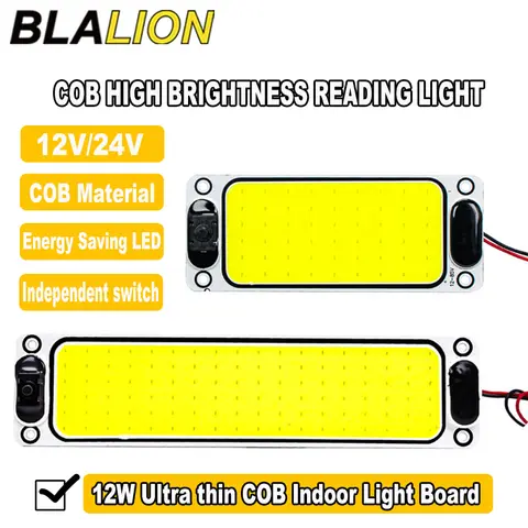 BLALION LED 12-24V ภายในรถอ่าน Strip Light ภายในโคมไฟเพดานพร้อมสวิตช์เปิดปิดสําหรับรถตู้รถบรรทุก