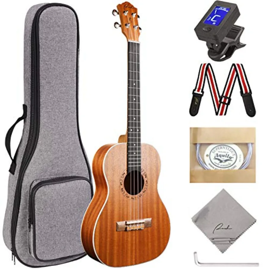 Baritone Ukulele 30 inch for beginners: mahogany body, natural wood finish, includes gig bag, tuner, strap, and adjustable tool
Baritone Ukulele 30 inch for beginners: mahogany body, natural wood finish, includes gig bag, tuner, strap, and adjustable tool
