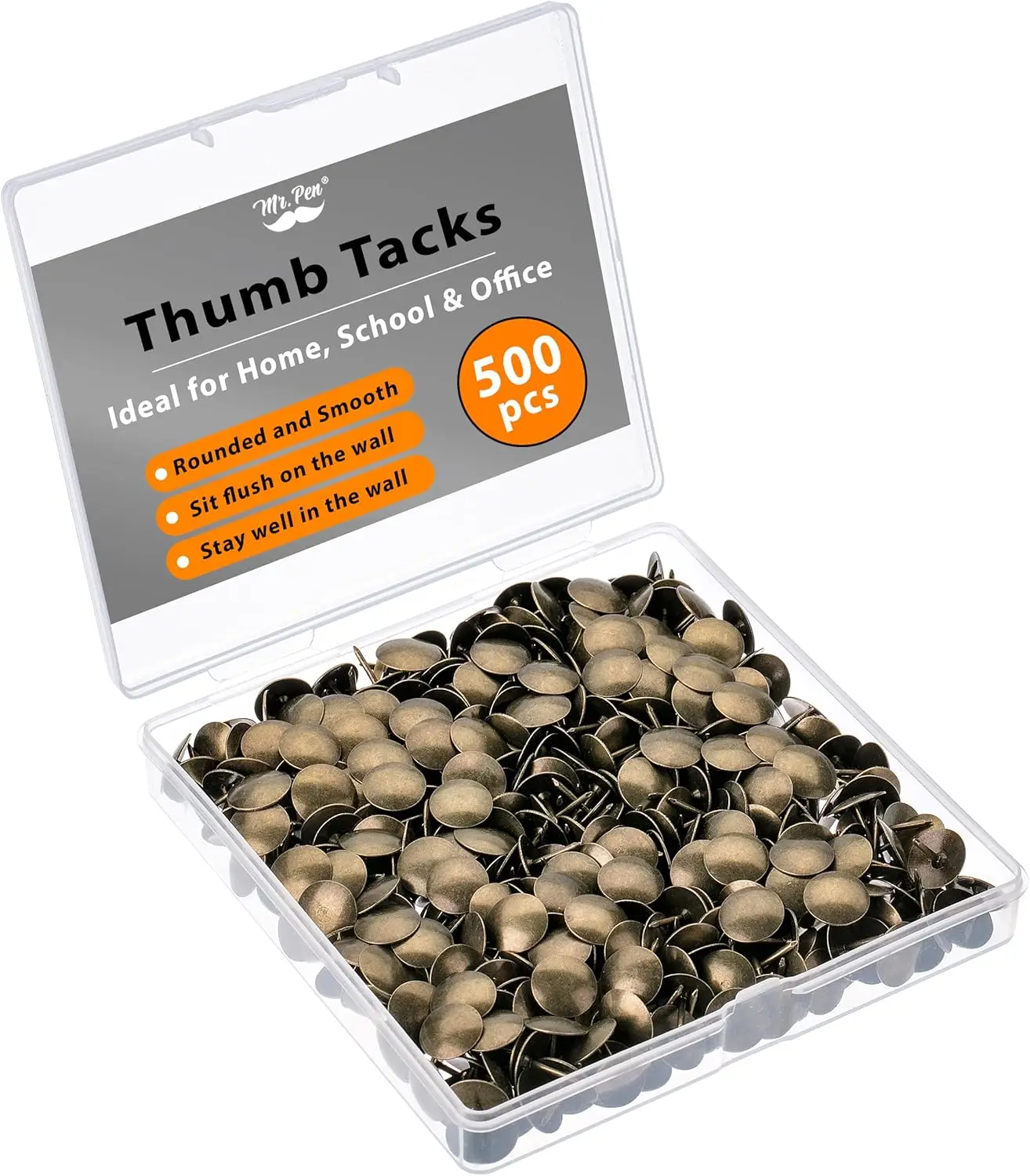 Bronze Flat Thumb Tacks 500 Pack for Corkboard, Hanging Maps, Posters, Pictures and Art Projects
Bronze Flat Thumb Tacks 500 Pack for Corkboard, Hanging Maps, Posters, Pictures and Art Projects