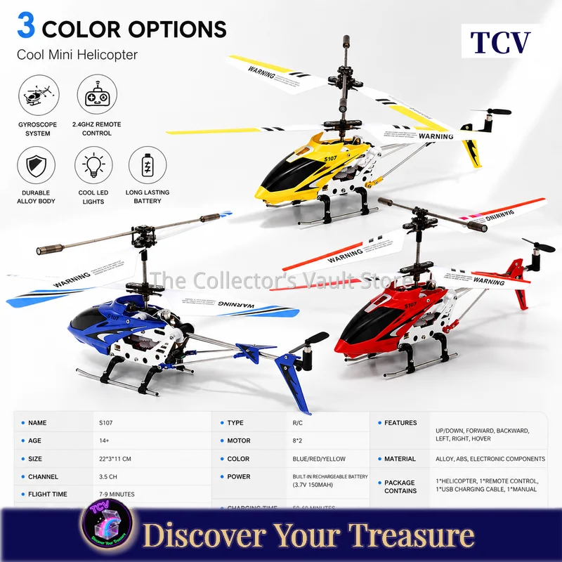SYMA S107G 20CM Remote Control Helicopter 3CH Mini RC Helicopter with Gyroscope LED USB Rechargeable Indoor Aircraft Toy Gift
SYMA S107G 20CM Remote Control Helicopter 3CH Mini RC Helicopter with Gyroscope LED USB Rechargeable Indoor Aircraft Toy Gift