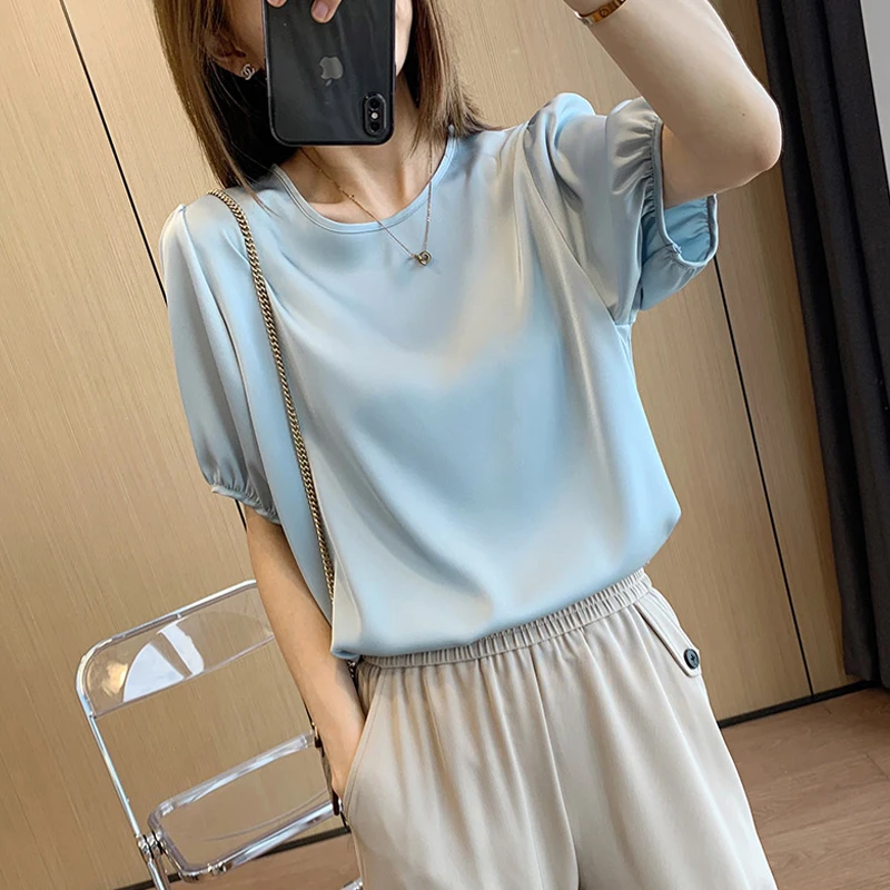 Ele ort Sve Chiffon irt Women's Summer Faion Korean Sle round Ne Casual Workwear Light Maturi Trend
Ele ort Sve Chiffon irt Women's Summer Faion Korean Sle round Ne Casual Workwear Light Maturi Trend