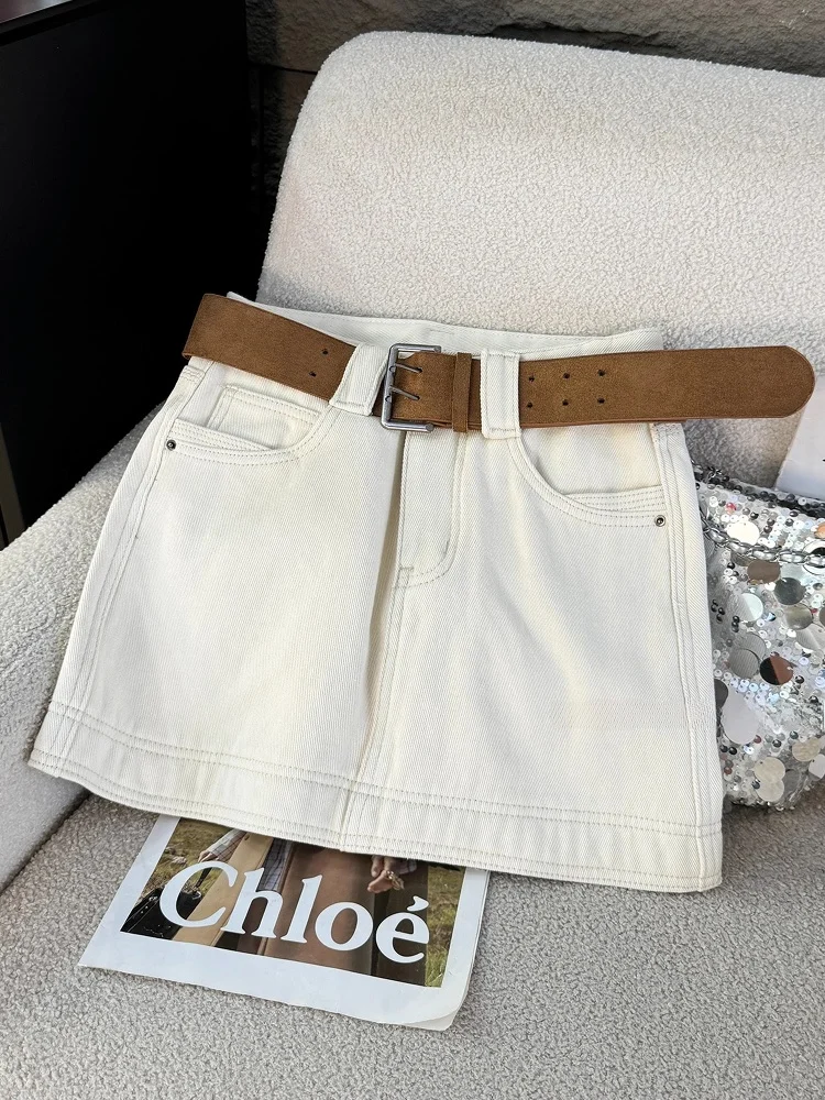 White Denim Embroidered Letter f Skirt High Waist Slimming ort Skirt Trendy Commuter Sle Cotton Blend Summer New Arrival
White Denim Embroidered Letter f Skirt High Waist Slimming ort Skirt Trendy Commuter Sle Cotton Blend Summer New Arrival