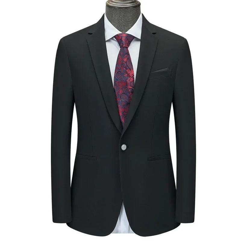 TZ02-A Men's business suit black slim fit professional formal attire groom's wedding dress
TZ02-A Men's business suit black slim fit professional formal attire groom's wedding dress