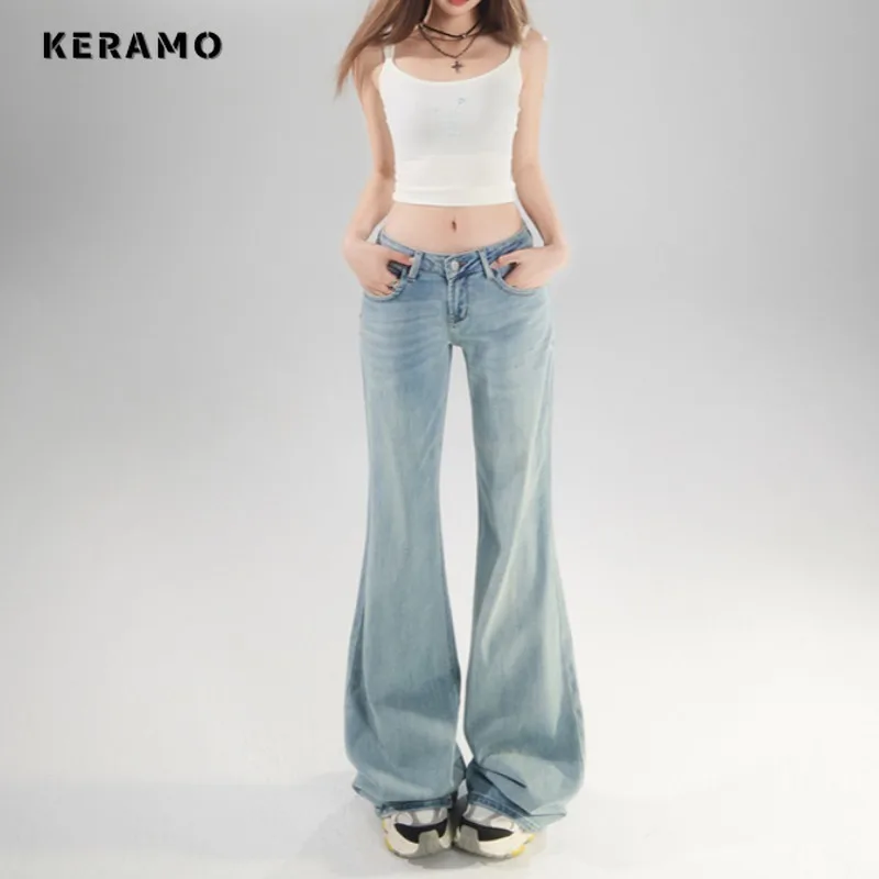Women's Vintage Light Blue 2000s Denim Trouser Harajuku High Waist Flared Jeans Female Kpop Hight Street Retro Y2K Pants
Women's Vintage Light Blue 2000s Denim Trouser Harajuku High Waist Flared Jeans Female Kpop Hight Street Retro Y2K Pants