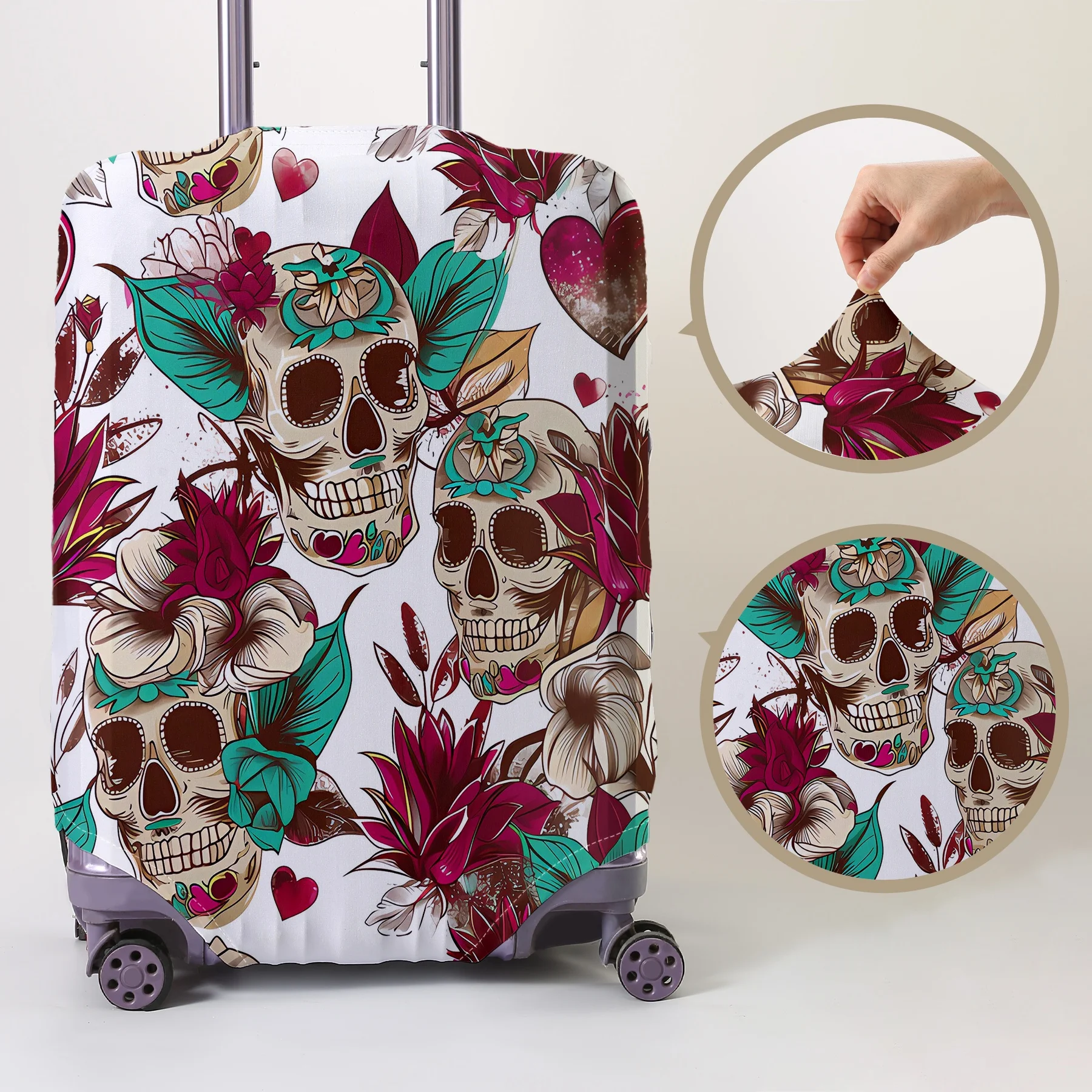 Защитный чехол для багажа с цветочным узором Sugar Skeleton, подходит для чемоданов 18-32 дюймов, чехлов для ручек багажа, дорожных аксессуаров.
Защитный чехол для багажа с цветочным узором Sugar Skeleton, подходит для чемоданов 18-32 дюймов, чехлов для ручек багажа, дорожных аксессуаров.