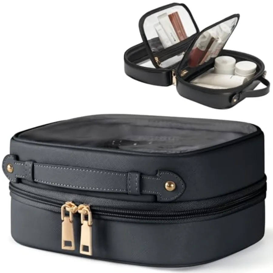 Clear Cosmetic Bag Double Layer Travel Toiletry Bag Clear Makeup Bag Case with 4 Compartments, Transparent Travel Bag for Toile
Clear Cosmetic Bag Double Layer Travel Toiletry Bag Clear Makeup Bag Case with 4 Compartments, Transparent Travel Bag for Toile