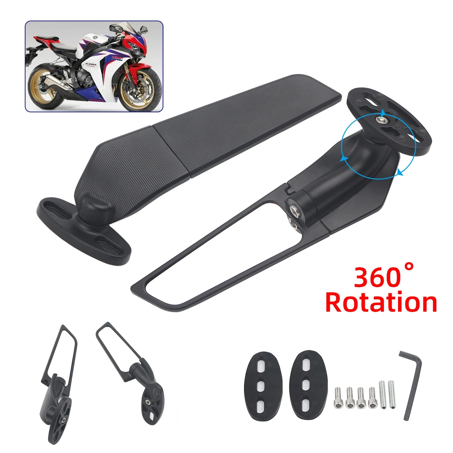 For Honda CBR1000RR CBR600RR CBR 250R 300R 400RR 500R Motorcycle Mirror Modified Wind Wing Adjustable Rotating Rearview Mirror
For Honda CBR1000RR CBR600RR CBR 250R 300R 400RR 500R Motorcycle Mirror Modified Wind Wing Adjustable Rotating Rearview Mirror