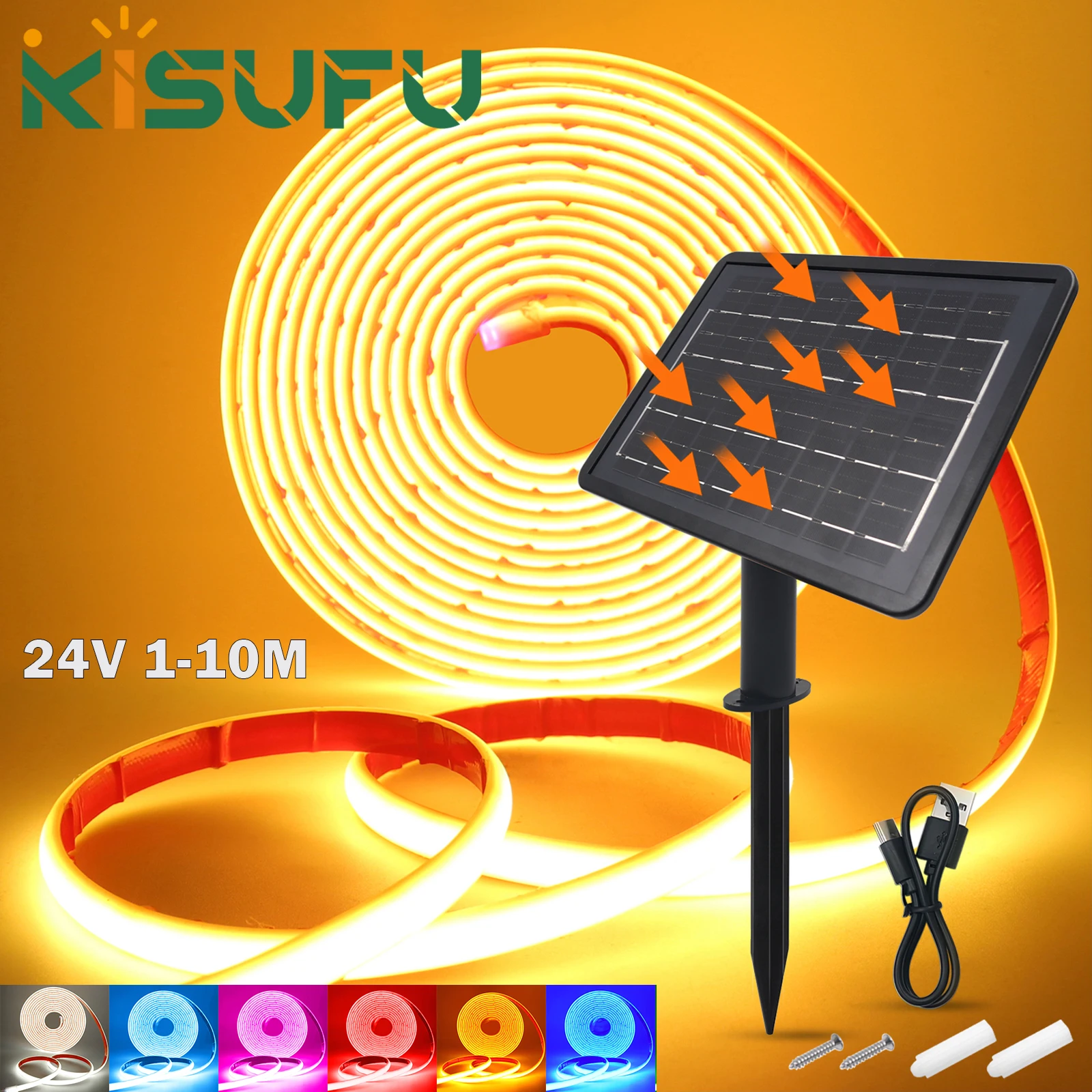DC24V Solar Powered COB Neon LED Strip IP68 Waterproof 320Leds/M Flexible Adhesive Ribbon Rope Light Home Garden Linear Lighting
DC24V Solar Powered COB Neon LED Strip IP68 Waterproof 320Leds/M Flexible Adhesive Ribbon Rope Light Home Garden Linear Lighting