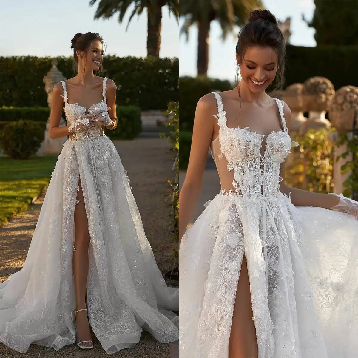 Элегантные свадебные платья, стильные аппликации, кружевные трапециевидные свадебные платья, молния сзади, скользящий шлейф, индивидуальные платья Vestidos De Novia
Элегантные свадебные платья, стильные аппликации, кружевные трапециевидные свадебные платья, молния сзади, скользящий шлейф, индивидуальные платья Vestidos De Novia